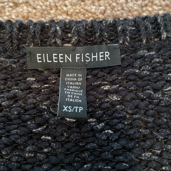 Eileen Fisher Pullover Sweater - Size XS - Black with Tan Flecks - Picture 2 of 5